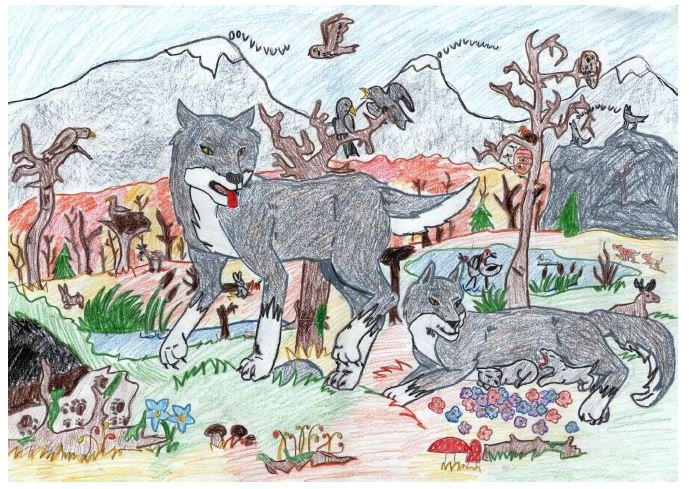 An early childhood drawing by Jasu from her elementary school years.