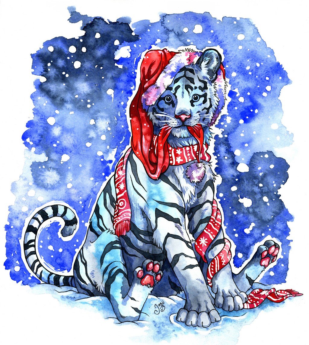 Original Painting - Puffy the Tiger