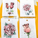 Last weekend I attended a "triple-graduation party" and made three cards for the occasion (+4 tiny cards to go along some roses). :)