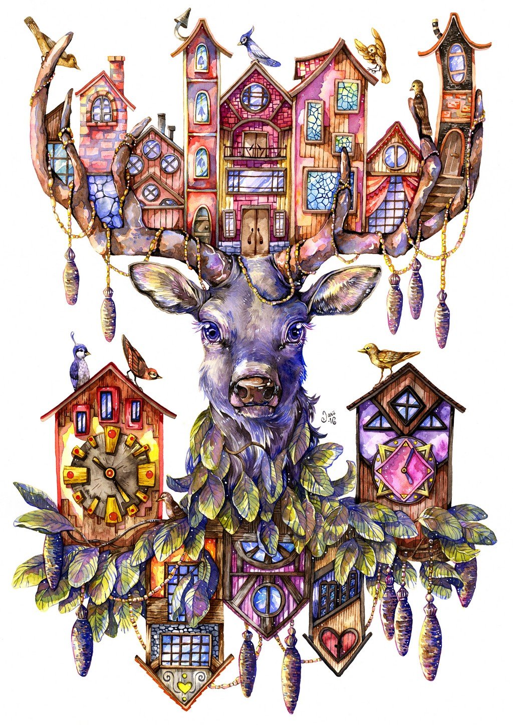 Original Painting - Deer Room Service