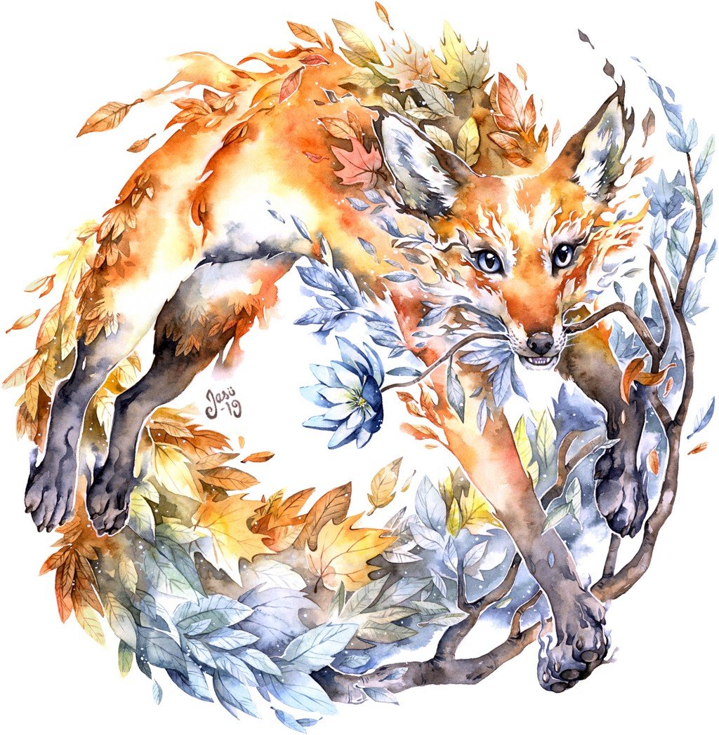 Original Painting - Foliage Fox