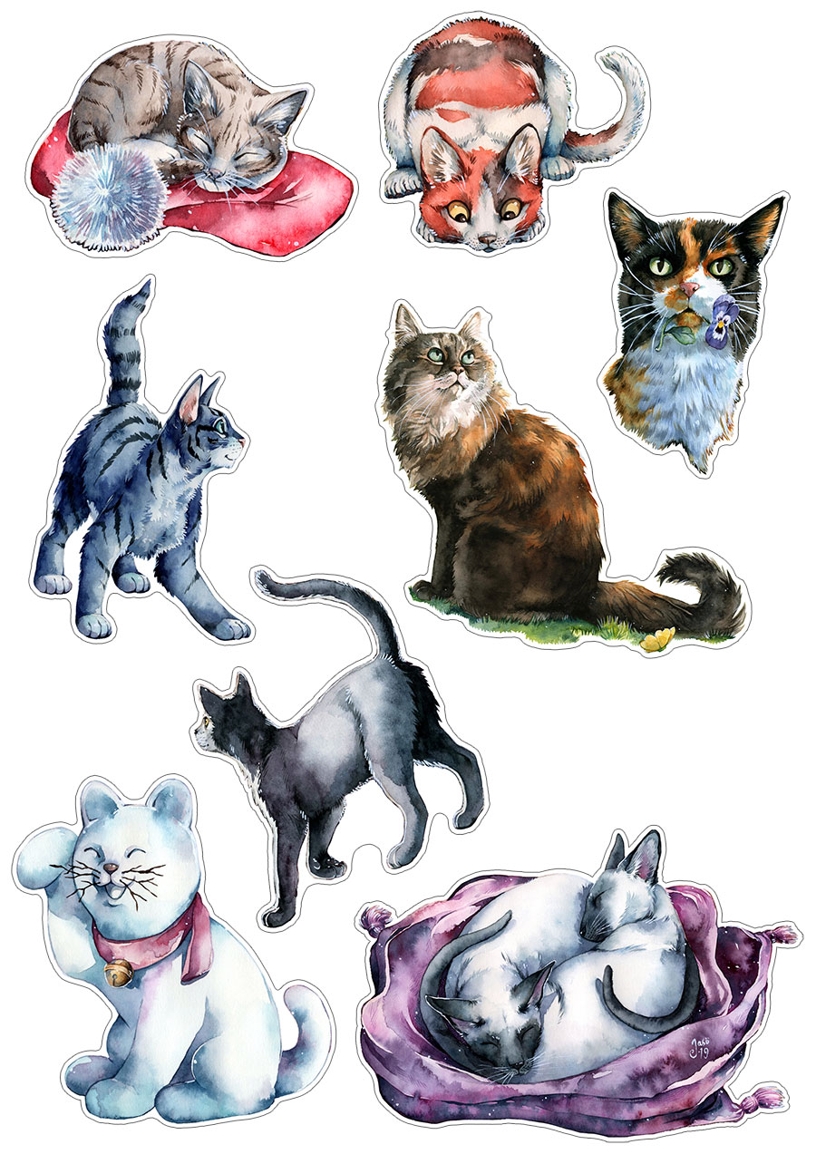 Sticker Set - Cats