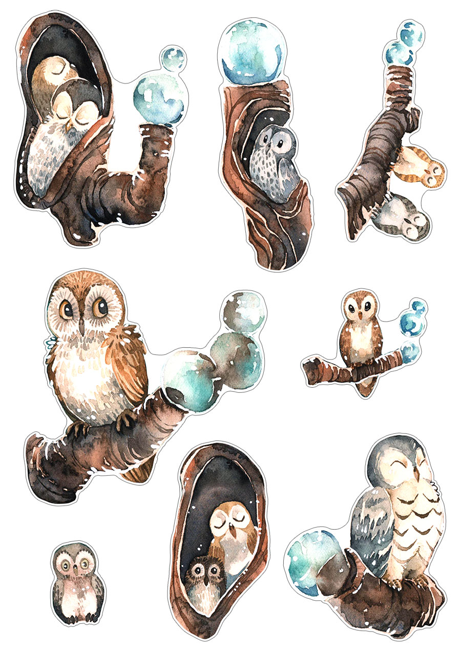Sticker Set - Owls