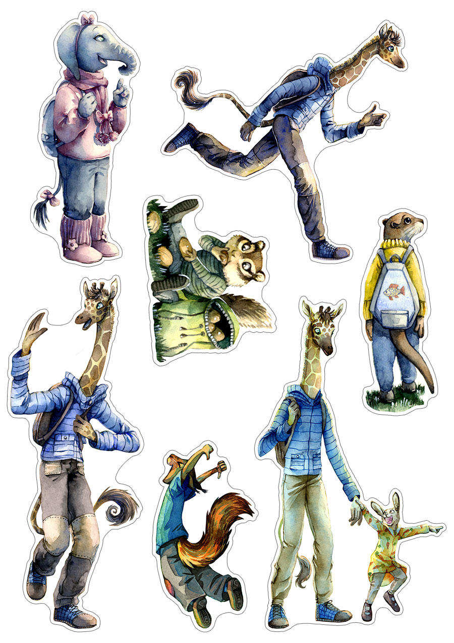 Sticker Set - Characters from the Story of Sebastian