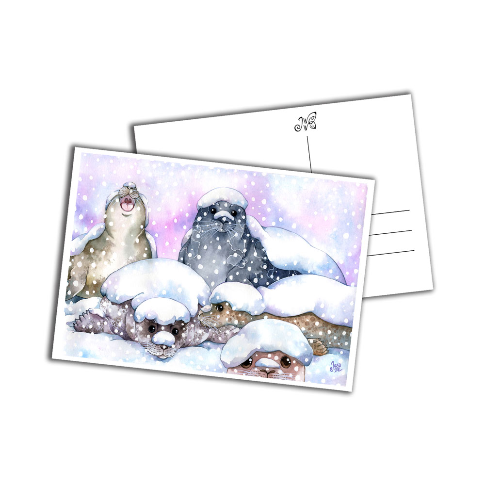 Card - Seals in Snowfall