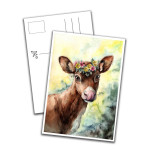Card - Calf with a Flower Crown 