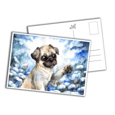 Card - Pug in Winter