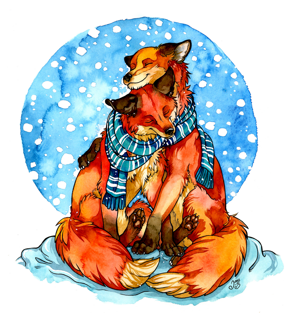 Warm Winter
This small painting took me just a couple of hours and was made to be used as a Christmas card design.
