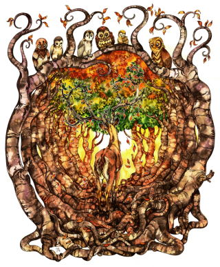 Autumn Falls
Life always evolves and is in a constant state of change. In this painting I wanted to convey the acceptance of this constant change. 
