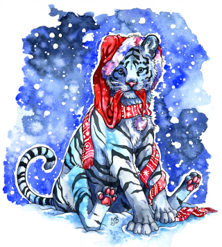 Puffy the Tiger
I intended this painting to be a simple sketch and never thought it would be such a popular Christmas card that it later became.
