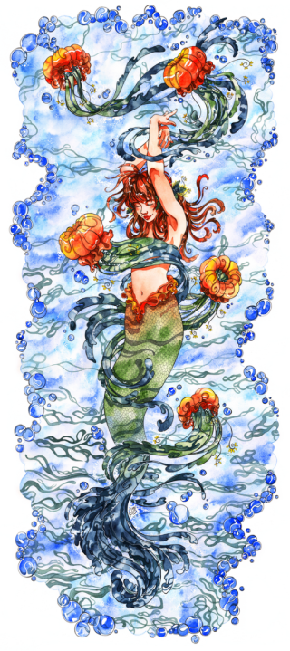 The Dance of Jellyfish
I often get lost into my creation. It feels like everything is flowing very effortlessly: my hand is moving the pen or the brush on a paper on its own. This painting could be a representation of just that.
