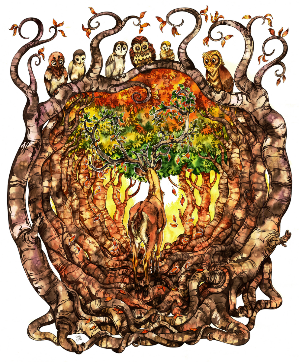 Autumn Falls
Life always evolves and is in a constant state of change. In this painting I wanted to convey the acceptance of this constant change. 
