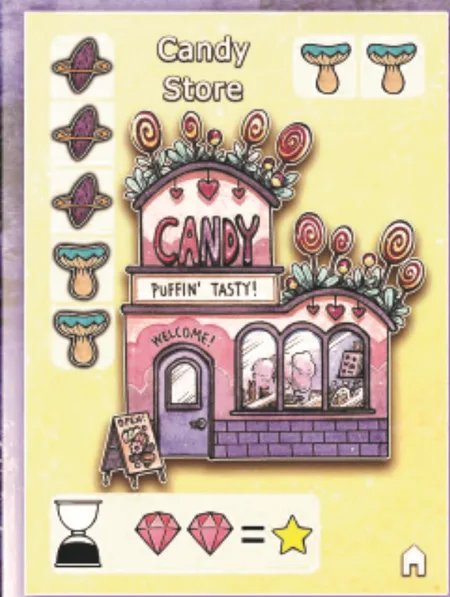 Candy Store -rakennuskortti