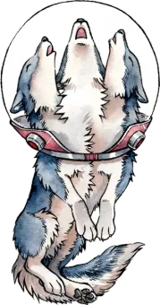 Ylösalaisin leijuva husky