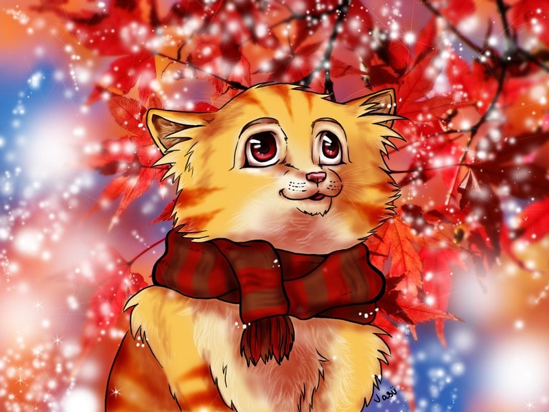 Kitten in a Red Scarf