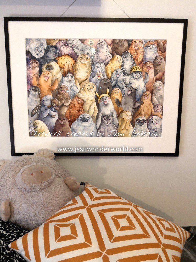 Over 40 Seals in One Painting - A Commissioned Watercolor Painting