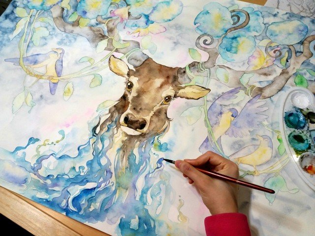 Formed by Water - Commissioned Watercolor Painting