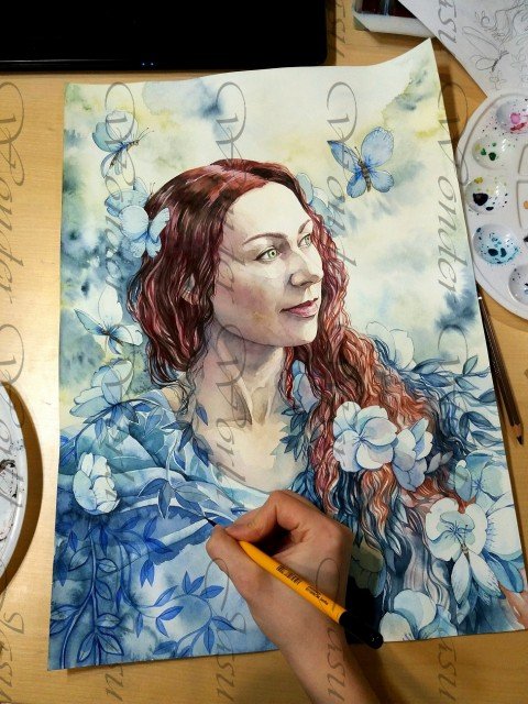 Watercolor Portrait Painting