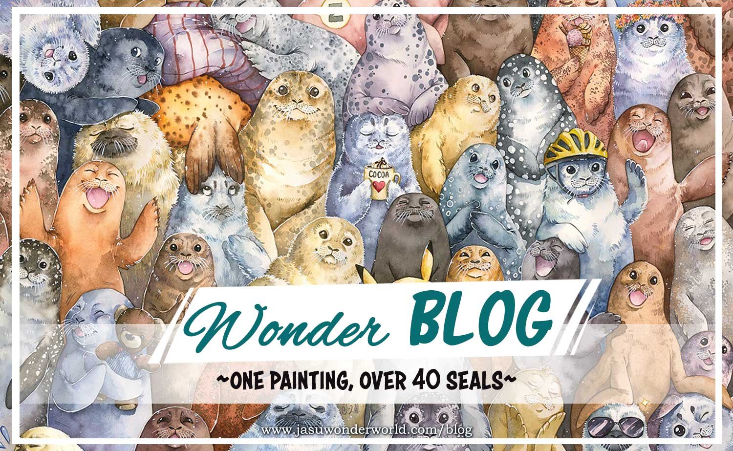 Over 40 Seals in One Painting – A Commissioned Watercolor Painting