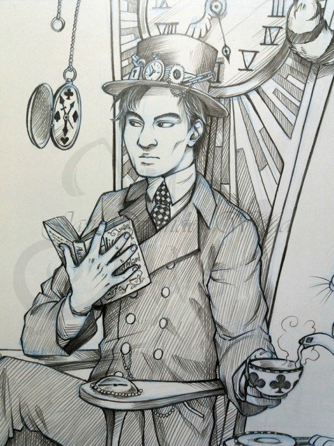 ALICE IN WONDERLAND THEMED DRAWING - COMMISSION PROGRESS