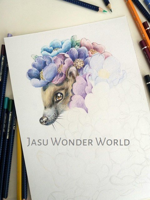 FLOWER HEDGEHOG - COMMISSION IN PROGRESS