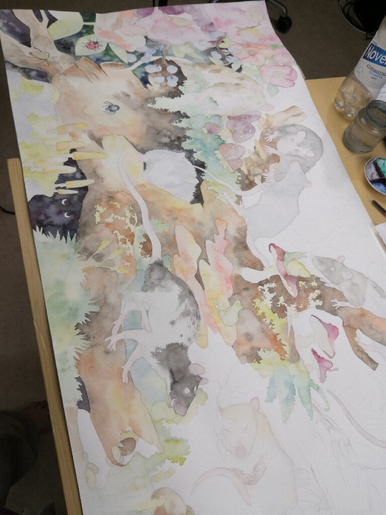 The Creation of My Biggest Watercolor Painting Commission