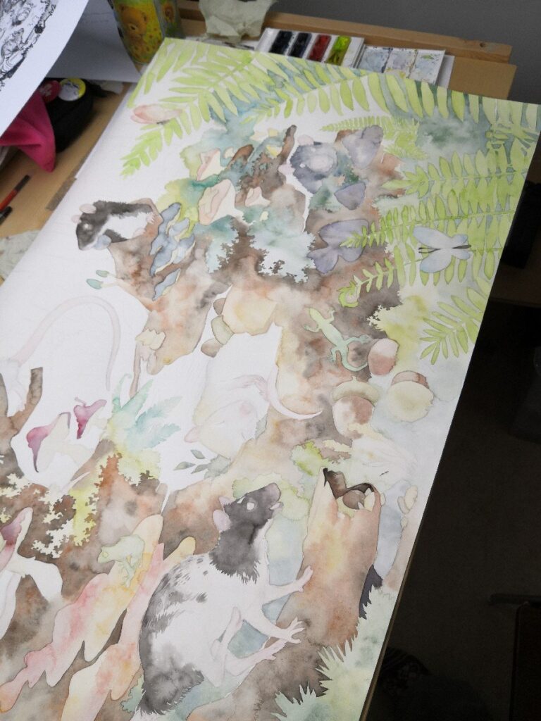 The Creation of My Biggest Watercolor Painting Commission