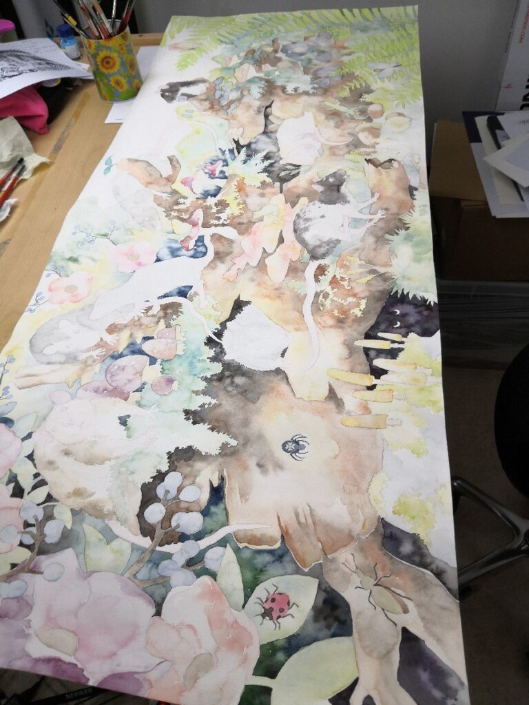 The Creation of My Biggest Watercolor Painting Commission