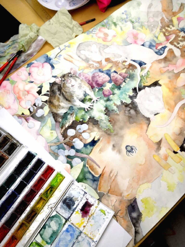 The Creation of My Biggest Watercolor Painting Commission