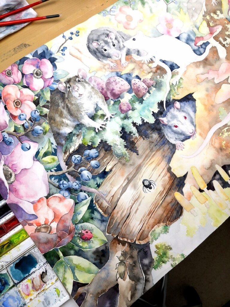 The Creation of My Biggest Watercolor Painting Commission