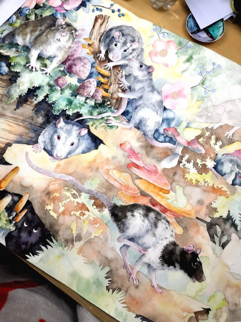 The Creation of My Biggest Watercolor Painting Commission
