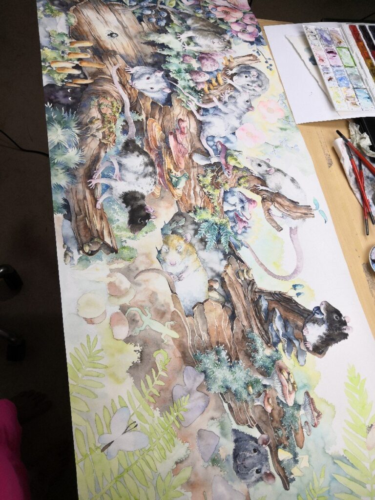 The Creation of My Biggest Watercolor Painting Commission