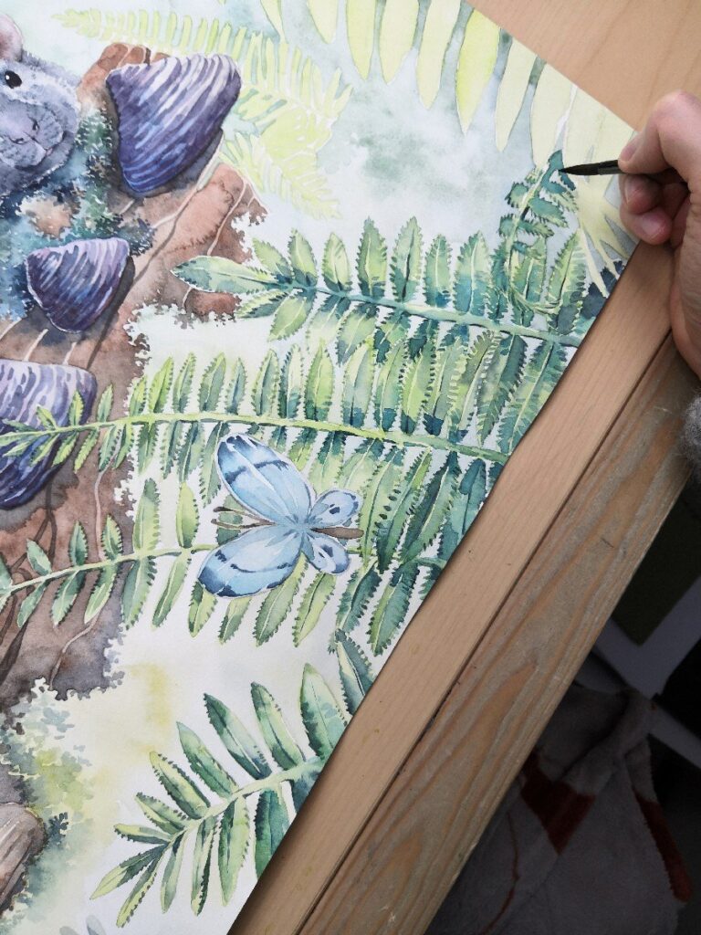 The Creation of My Biggest Watercolor Painting Commission