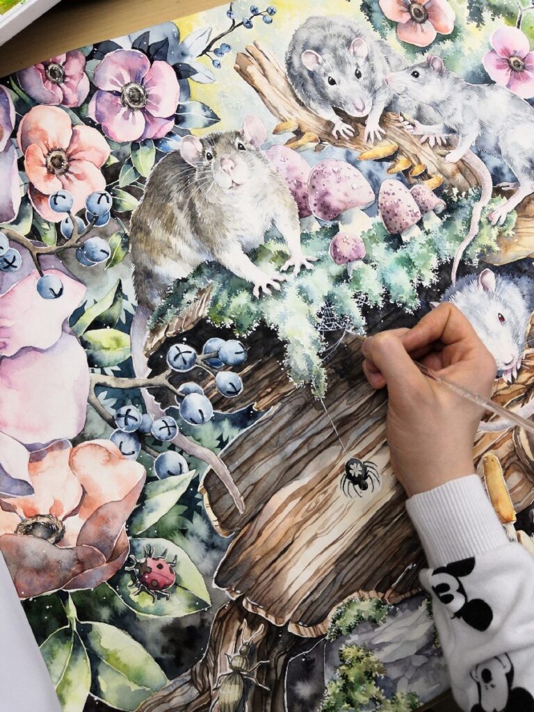 The Creation of My Biggest Watercolor Painting Commission