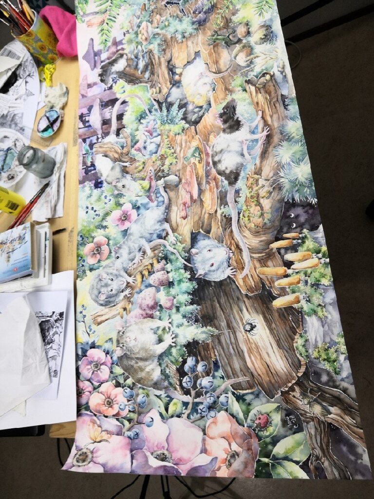 The Creation of My Biggest Watercolor Painting Commission