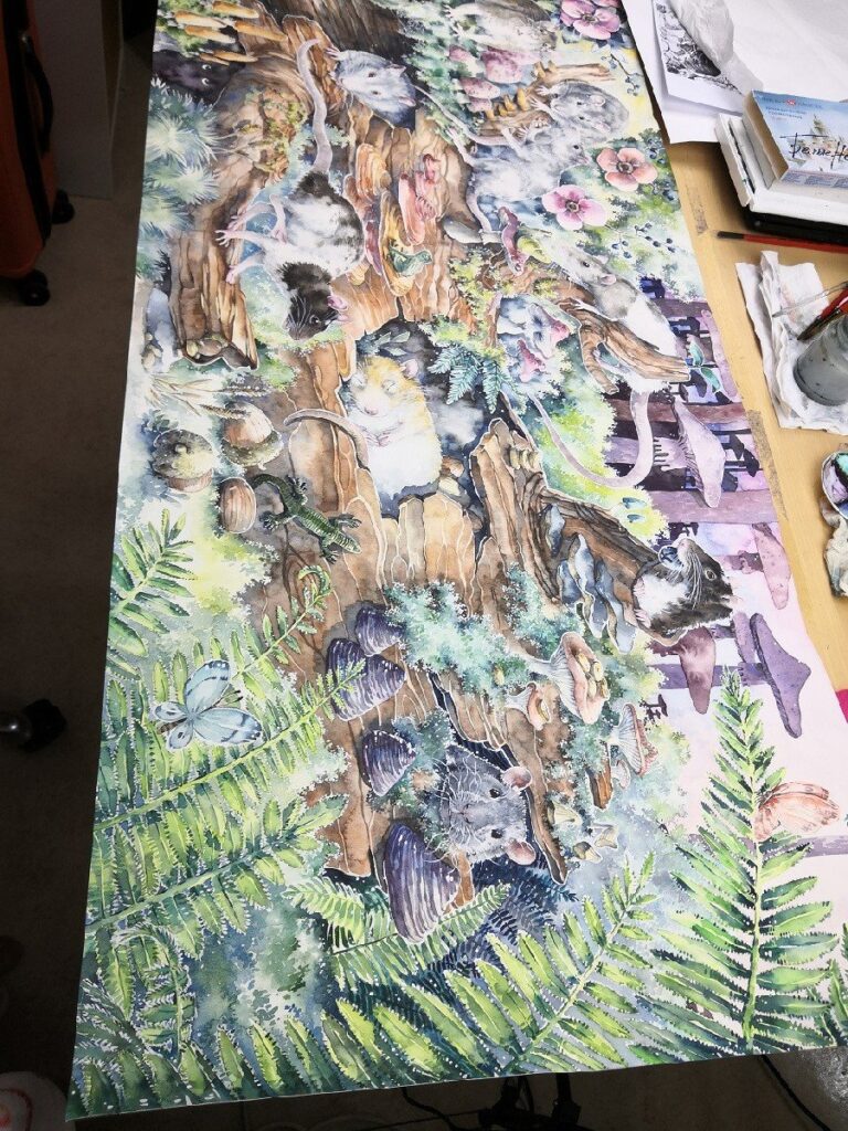 The Creation of My Biggest Watercolor Painting Commission
