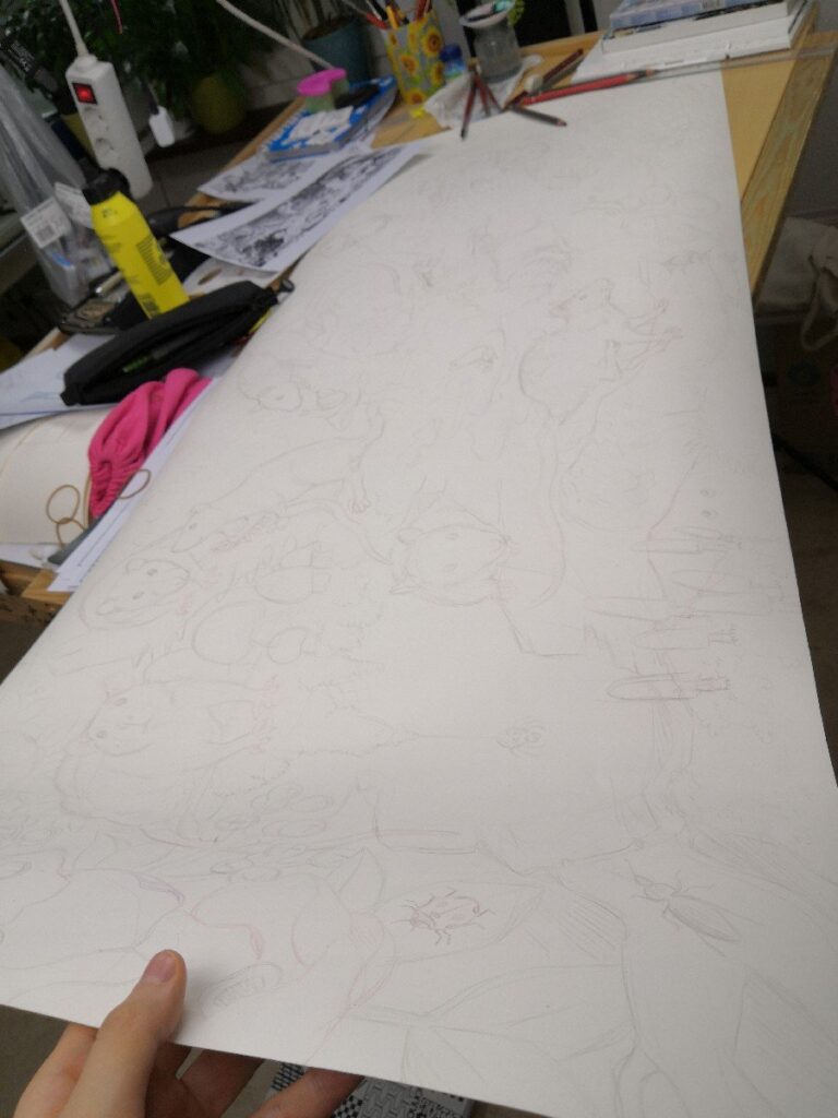 The Creation of My Biggest Watercolor Painting Commission