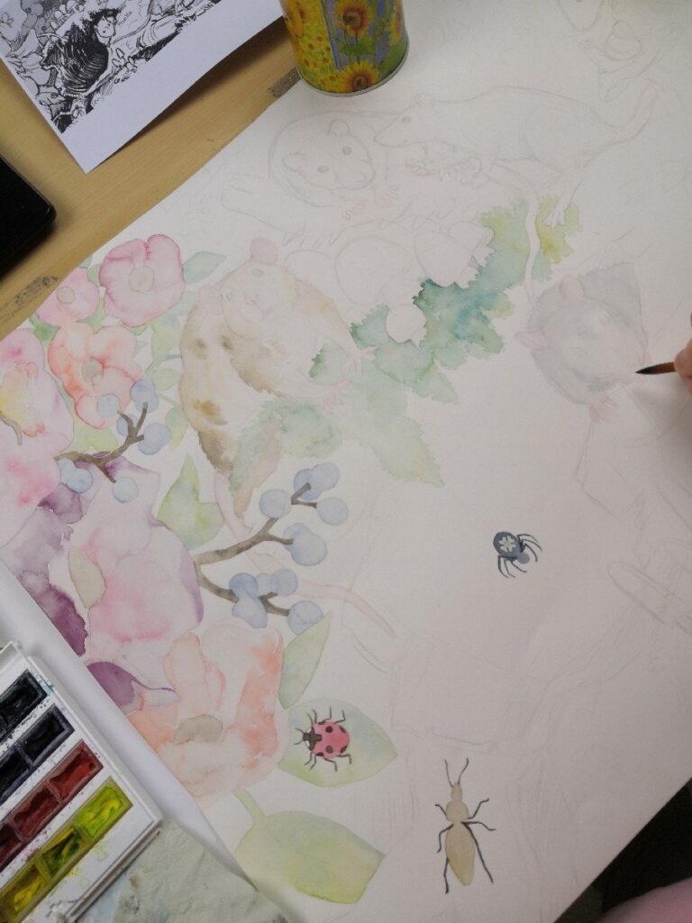 The Creation of My Biggest Watercolor Painting Commission