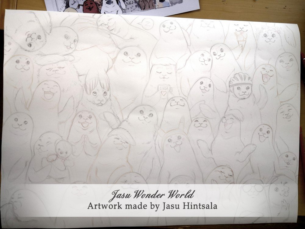 Over 40 Seals in One Painting - A Commissioned Watercolor Painting